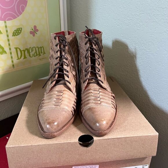 NWT Bed Stu Women's Tan Leather”Oats Rustic Loretta Boot” Boots Size 8.5 - Picture 9 of 9
